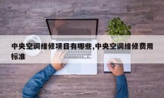 中央空调维修项目有哪些,中央空调维修费用标准